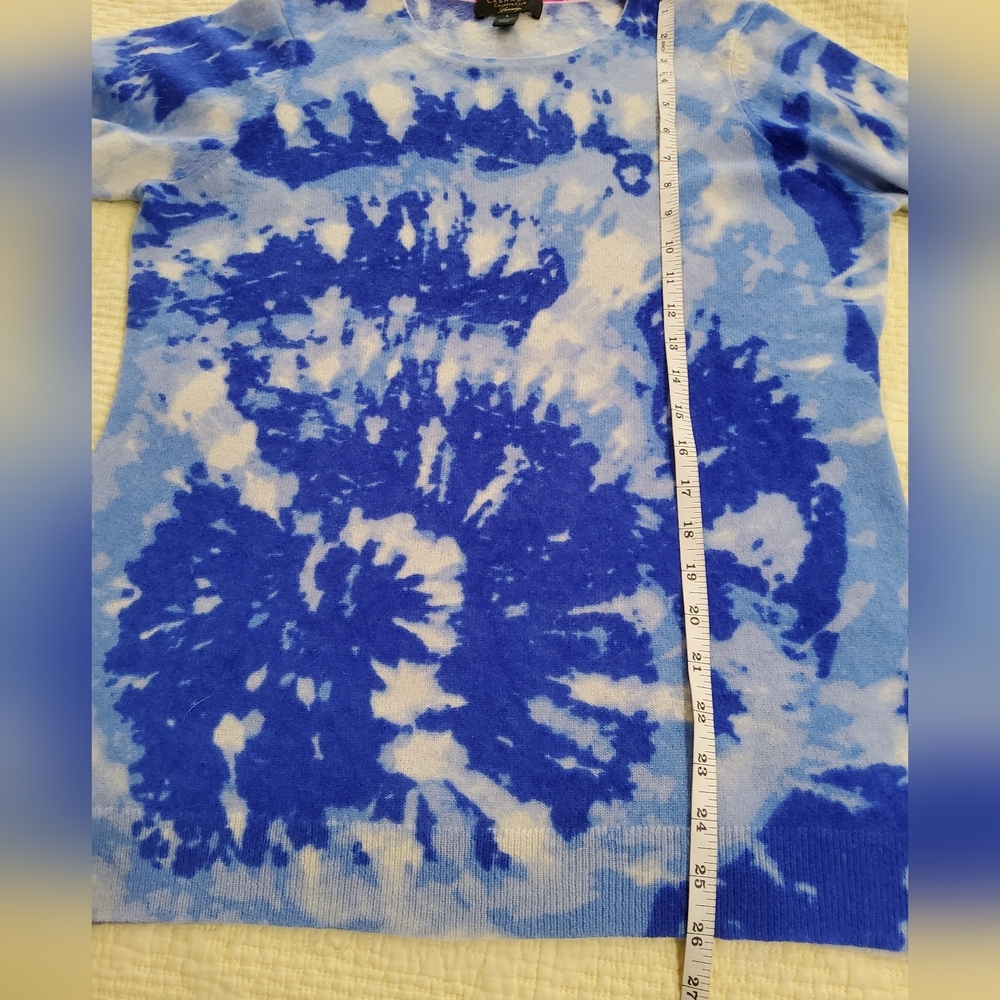 Charter Club Cashmere Tie-Dyed Blue Sweater Size L - Picture 5 of 9